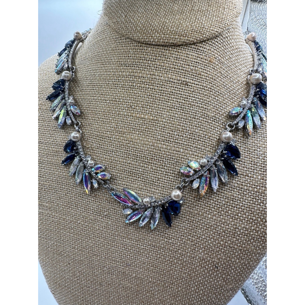 Crystal Icicle and Pearl “Noelle” Necklace
